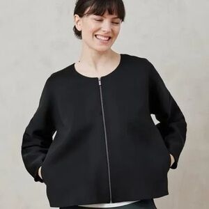 Never worn ADAY Black Scuba Stretch Waste Collarless Jacket (L)